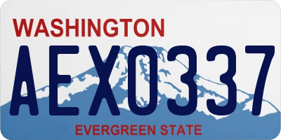 WA license plate AEX0337