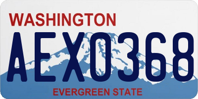 WA license plate AEX0368