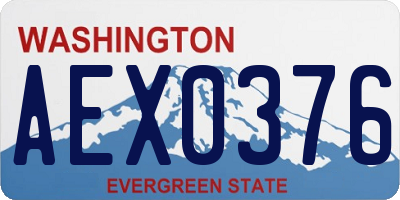 WA license plate AEX0376