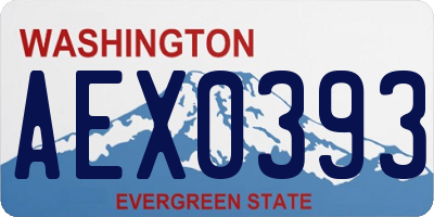 WA license plate AEX0393