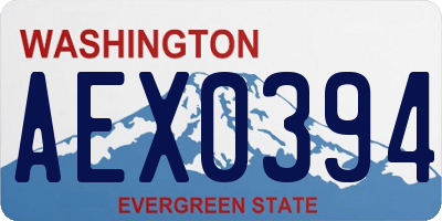 WA license plate AEX0394