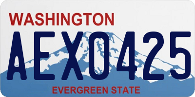 WA license plate AEX0425