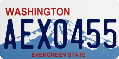 WA license plate AEX0455