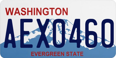 WA license plate AEX0460