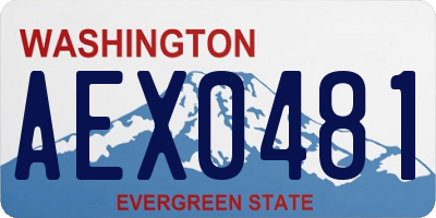 WA license plate AEX0481