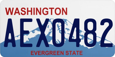 WA license plate AEX0482
