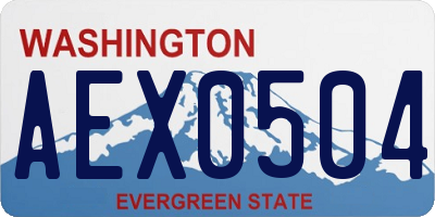 WA license plate AEX0504