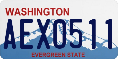 WA license plate AEX0511