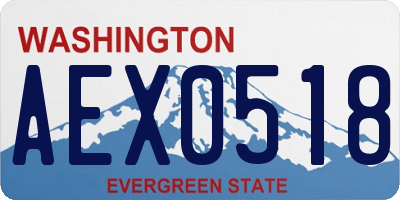 WA license plate AEX0518