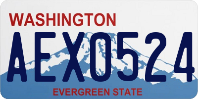 WA license plate AEX0524