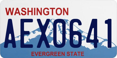 WA license plate AEX0641
