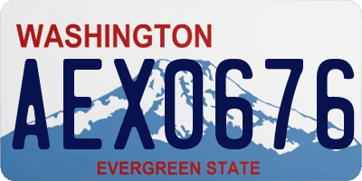 WA license plate AEX0676