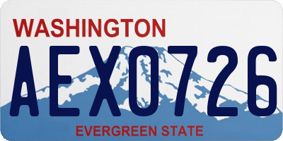 WA license plate AEX0726