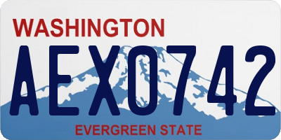WA license plate AEX0742