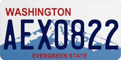 WA license plate AEX0822