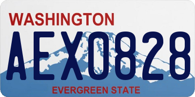 WA license plate AEX0828