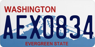 WA license plate AEX0834