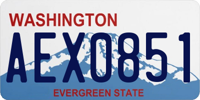 WA license plate AEX0851
