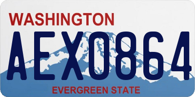 WA license plate AEX0864