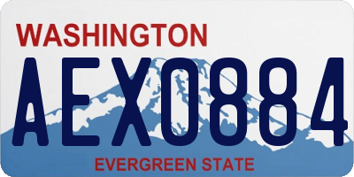 WA license plate AEX0884