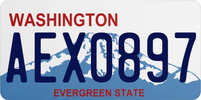 WA license plate AEX0897