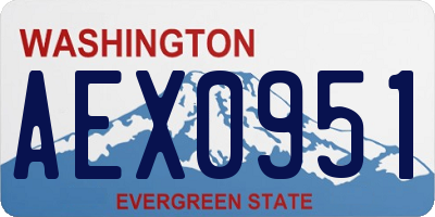 WA license plate AEX0951