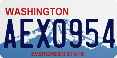 WA license plate AEX0954