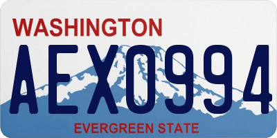 WA license plate AEX0994