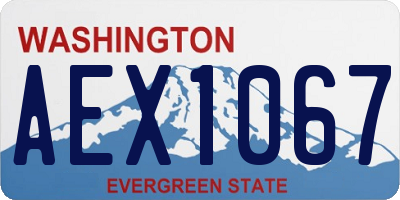 WA license plate AEX1067