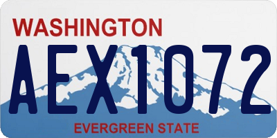 WA license plate AEX1072