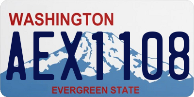 WA license plate AEX1108