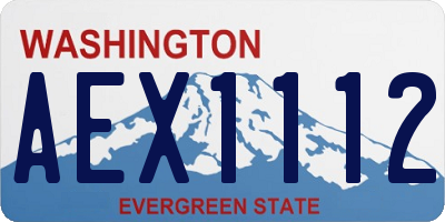 WA license plate AEX1112