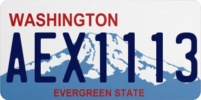 WA license plate AEX1113
