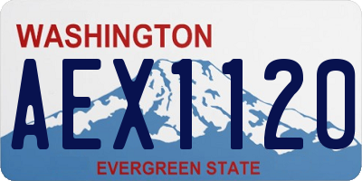 WA license plate AEX1120