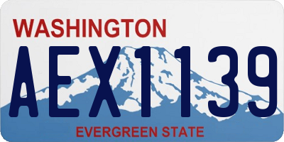 WA license plate AEX1139