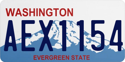 WA license plate AEX1154
