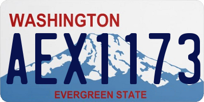 WA license plate AEX1173