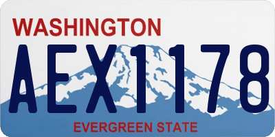 WA license plate AEX1178