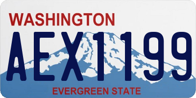 WA license plate AEX1199