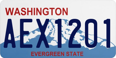 WA license plate AEX1201