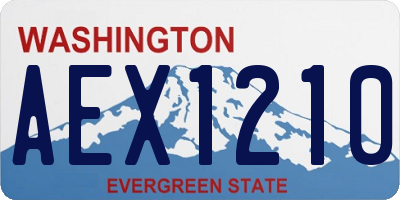 WA license plate AEX1210