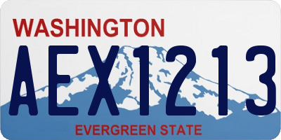 WA license plate AEX1213