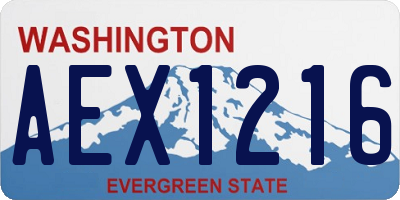 WA license plate AEX1216