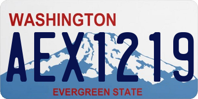 WA license plate AEX1219