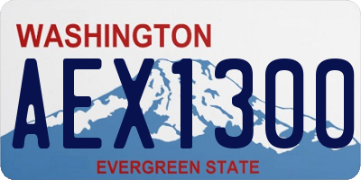 WA license plate AEX1300