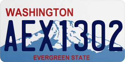 WA license plate AEX1302