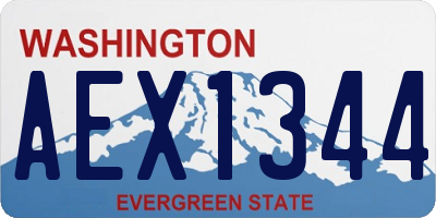 WA license plate AEX1344