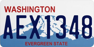 WA license plate AEX1348