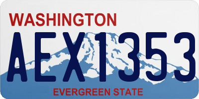 WA license plate AEX1353