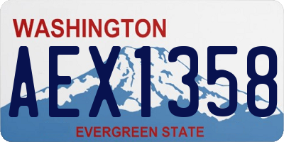 WA license plate AEX1358